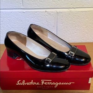 Vintage Salvatore Ferragamo Short Black Heels